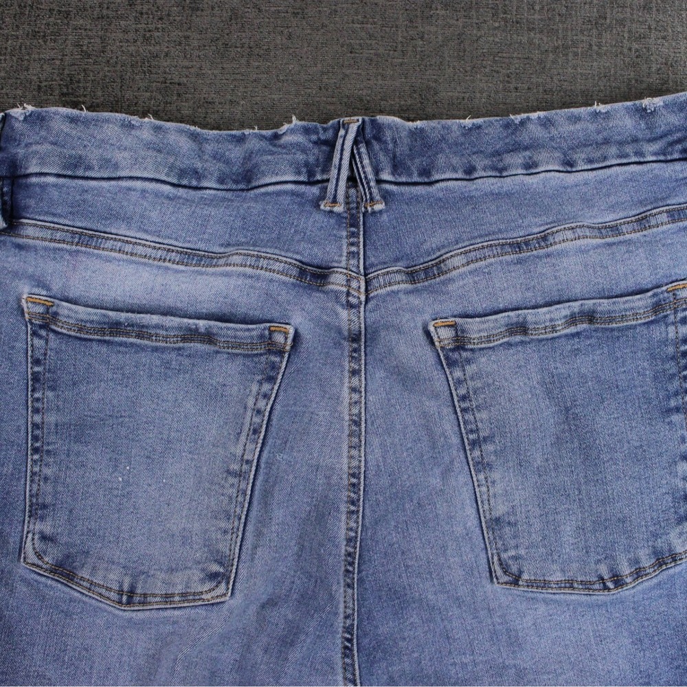 Good American Always Fits Good Straight Jeans Indigo316 Size 14-18 Raw Hem Blue - Picture 5 of 10